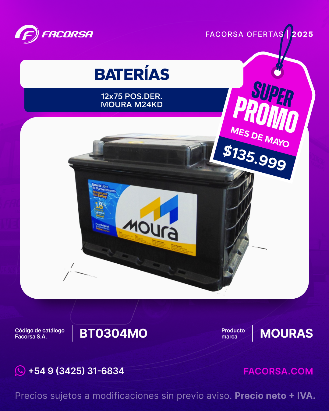 Oferta Batería Mayo 2025 - FACORSA