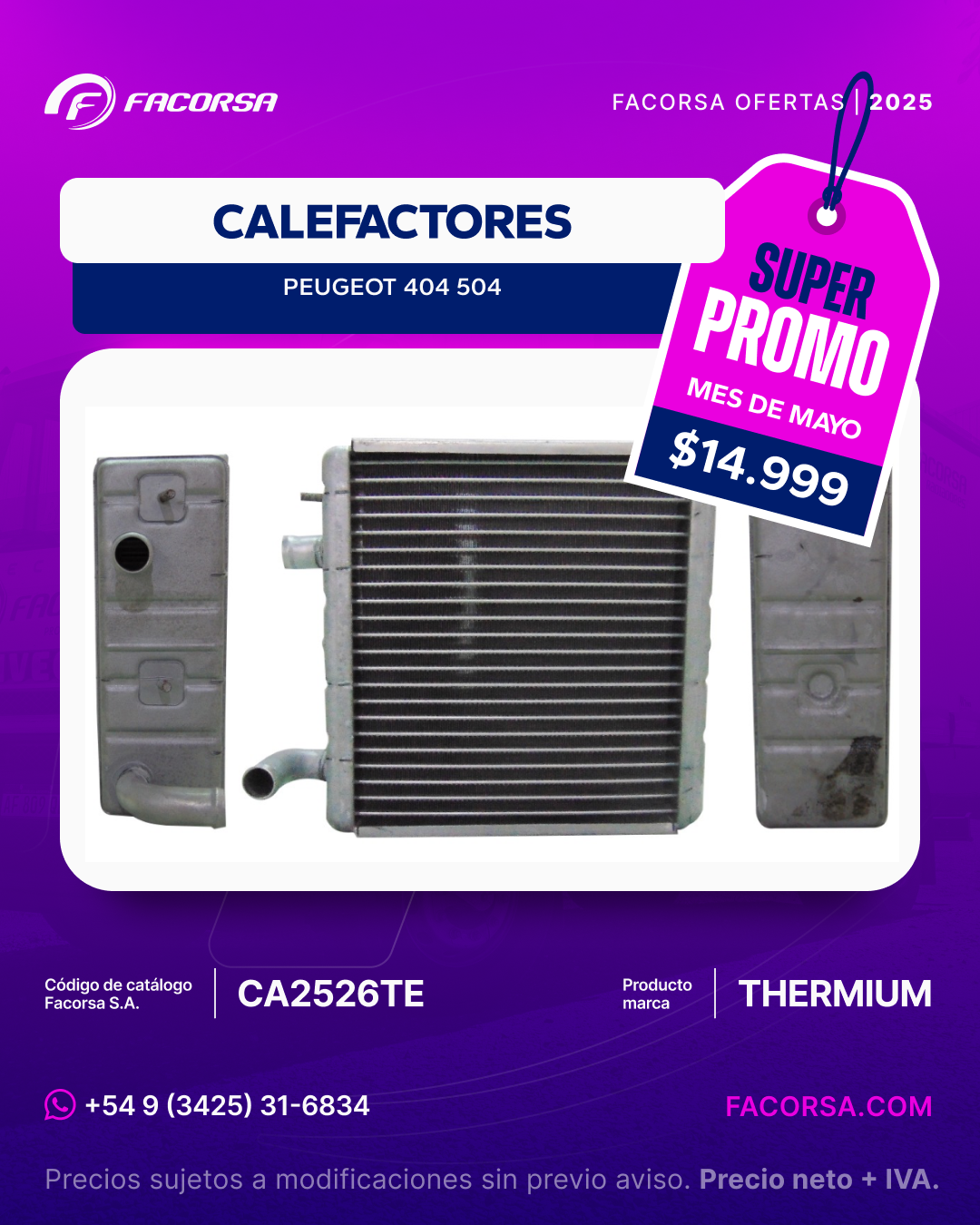Oferta Condensadores Mayo 2025 - FACORSA