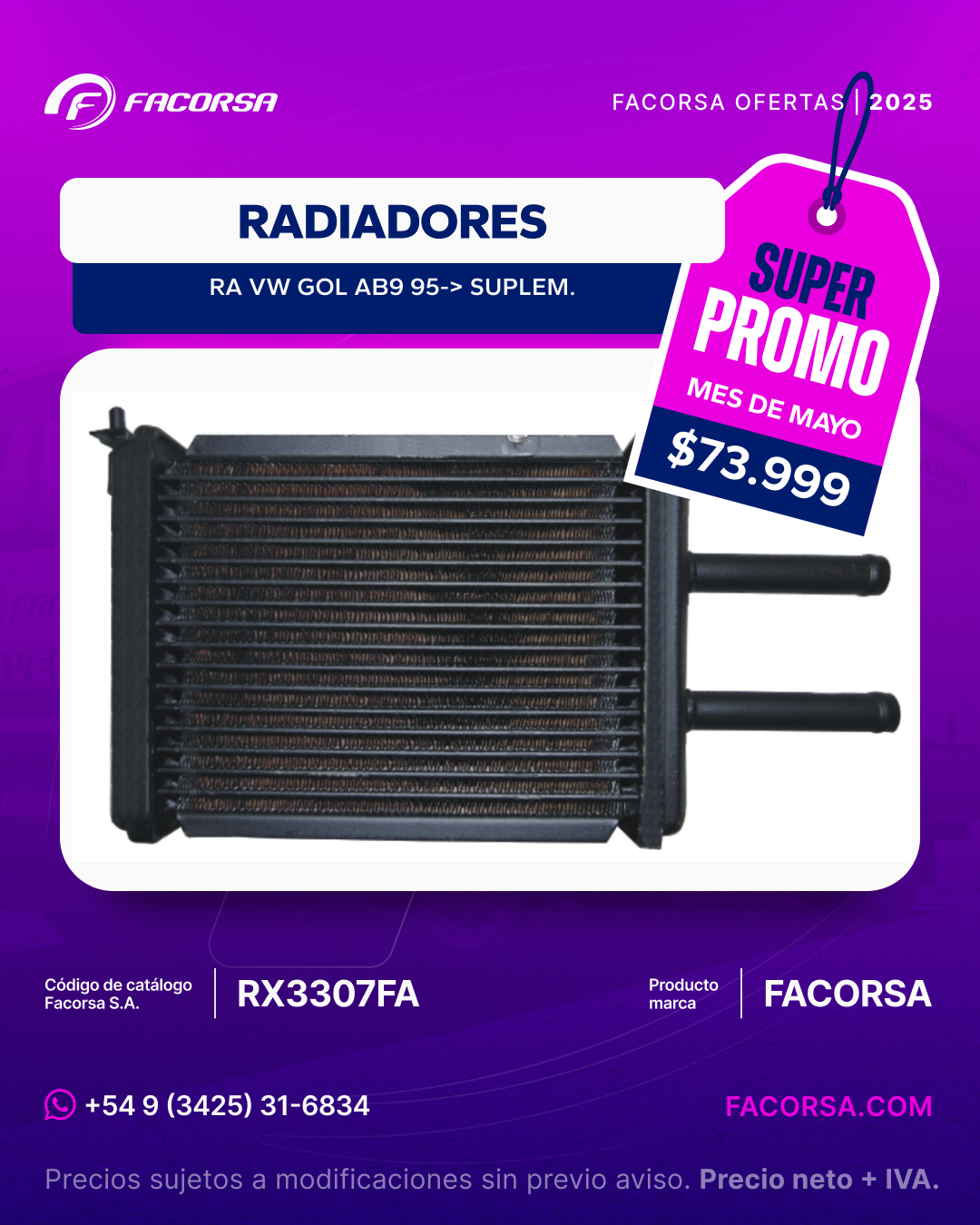 Oferta Radiadores Mayo 2025 - FACORSA